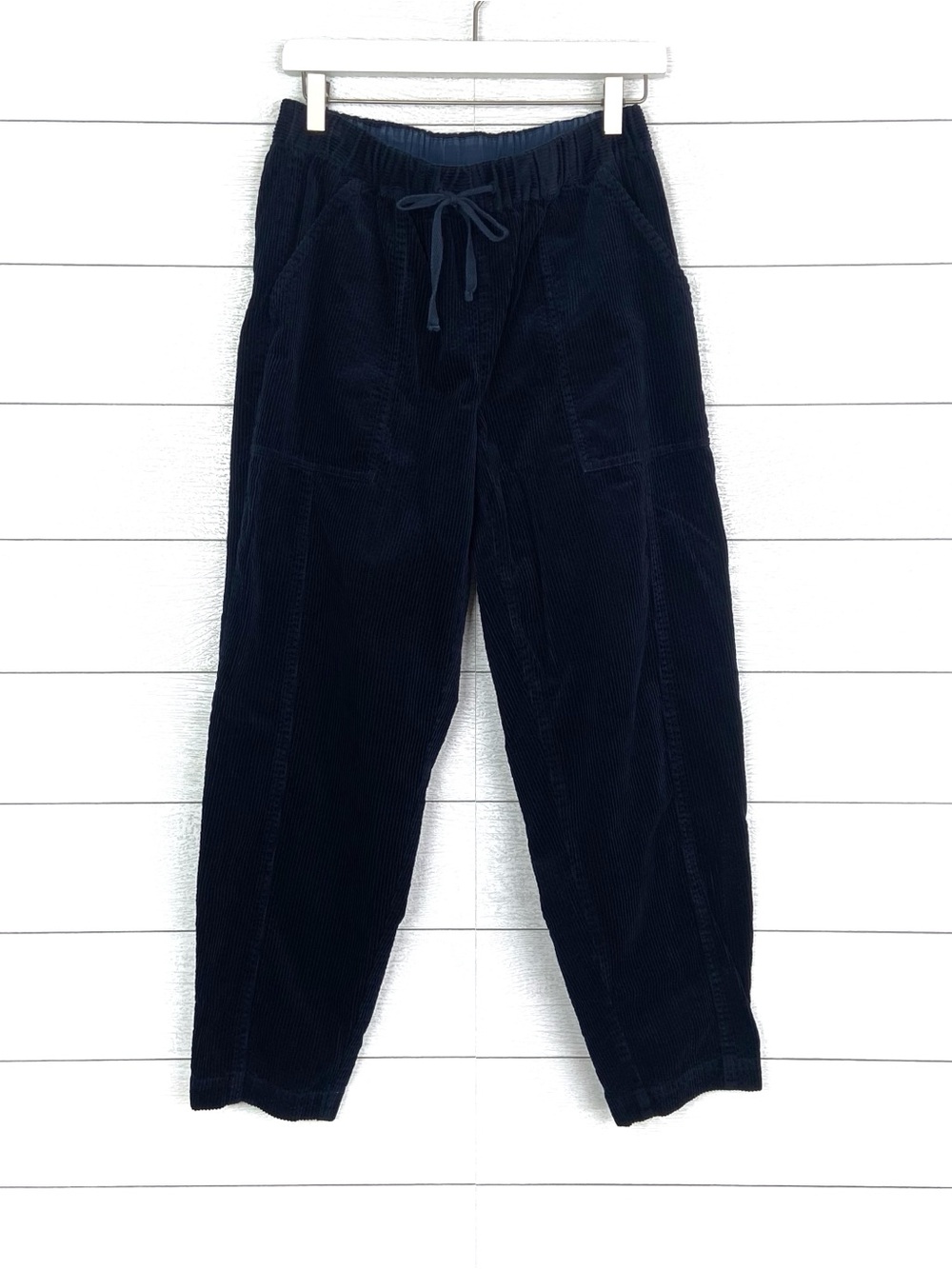POETRY Navy Blue Cord Trouser Pant Drawstring Corduroy Relaxed Cotton 6
